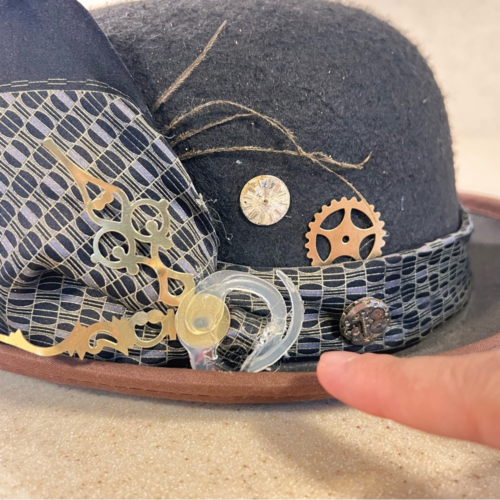 Elsie Massey Vintage Steampunk Victorian Derby Bowler Hat - Picture 12 of 12